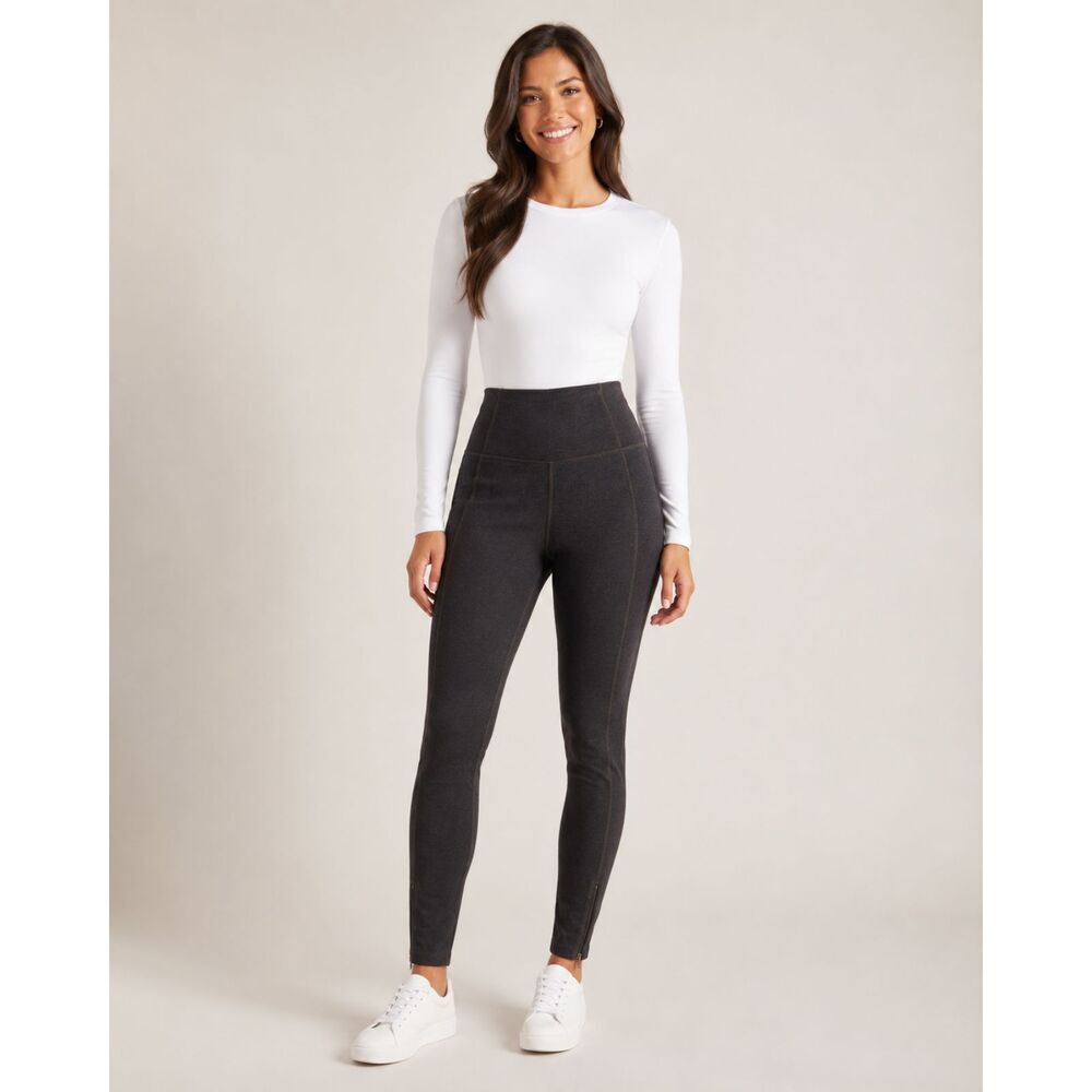 GAP Sculpt Ponte Leggings Womens XS Brown Side Zipper High Rise Stretch Pants